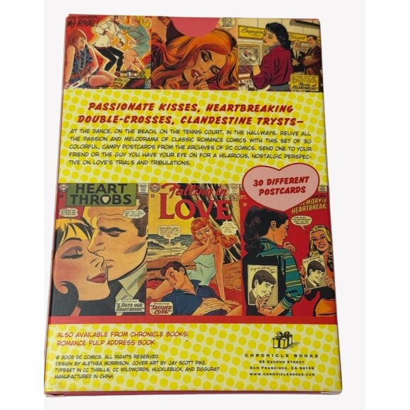 Romance Pulp Postcards Box 30 Vintage Inspired Designs DC Comics Chronicle Books - Picture 2 of 4
